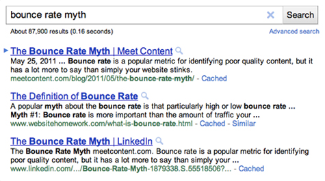 Example of the importance of metadata in search engine results.