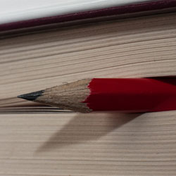 Pencil in book