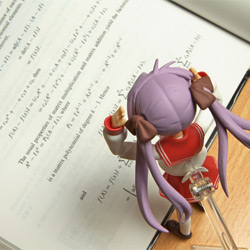 Anime figurine and linear algebra text